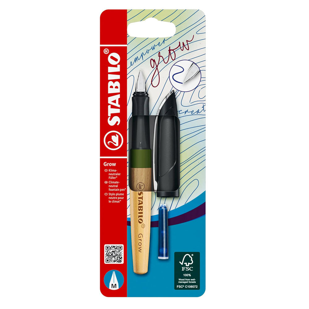 Stylo-Plume Grow Vert Mousse/Bois de Chêne M Stabilo
