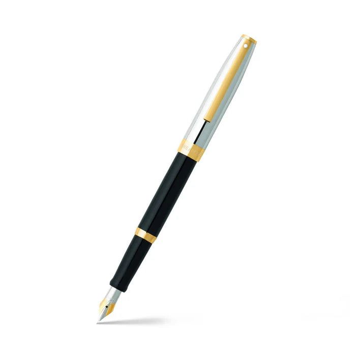 Stylo Plume SAGARIS Noir Capuchon Chrome & Doré M Sheaffer