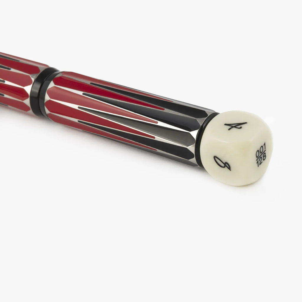 Stylo-Plume Backgammon Noir et Rouge avec Dé Visconti