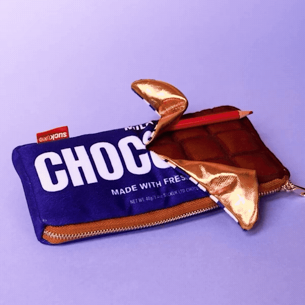 Trousse en Peluche avec Fermeture Éclair Chocolat Suck UK