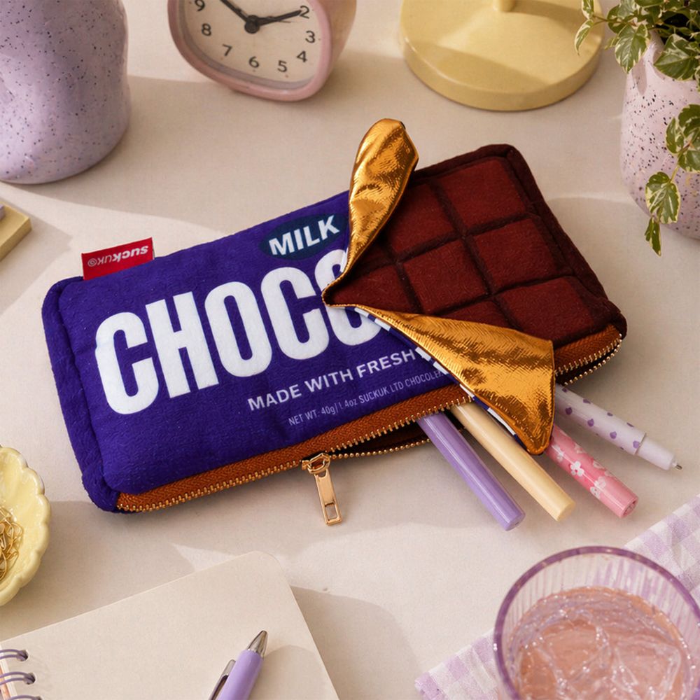 Trousse en Peluche avec Fermeture Éclair Chocolat Suck UK