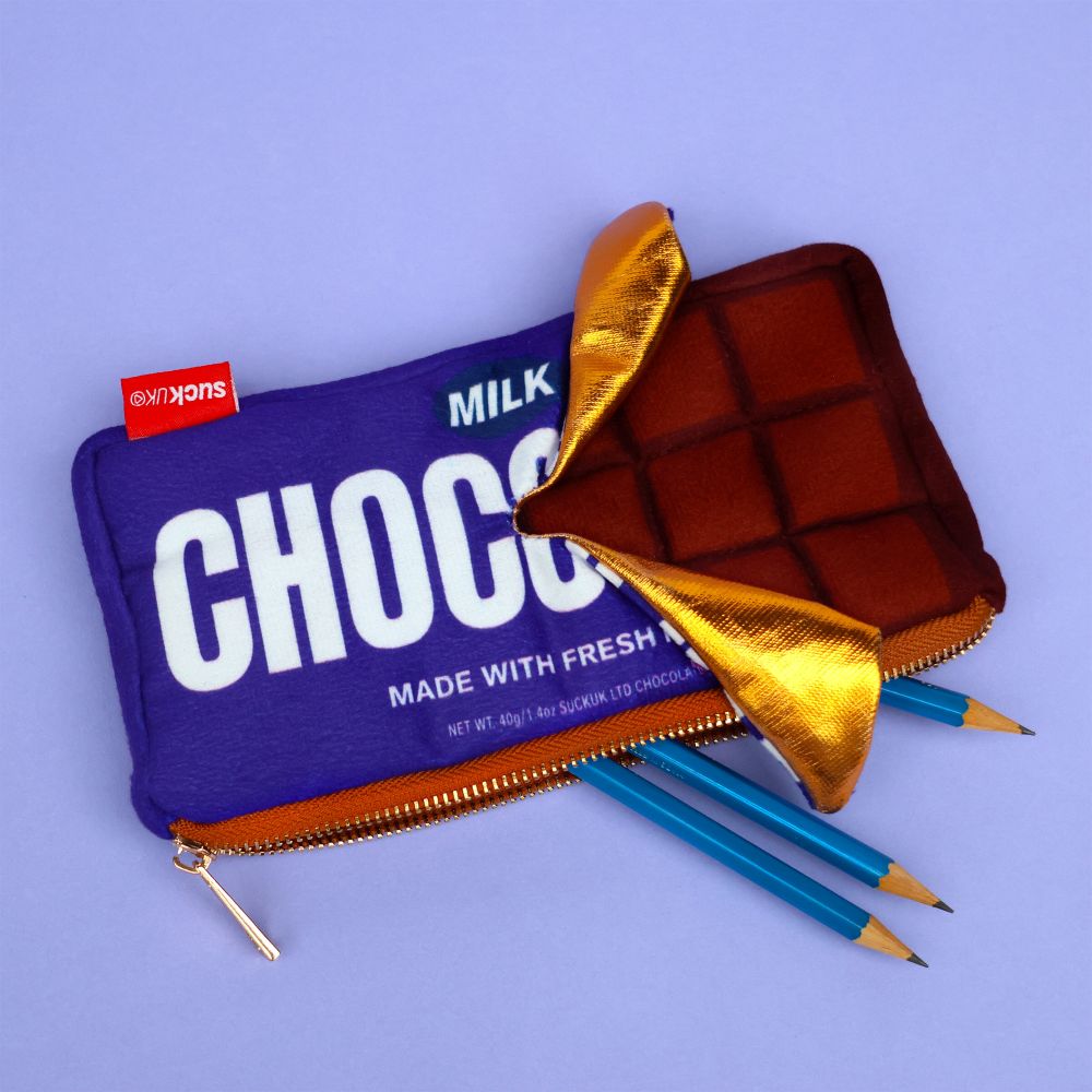 Trousse en Peluche avec Fermeture Éclair Chocolat Suck UK