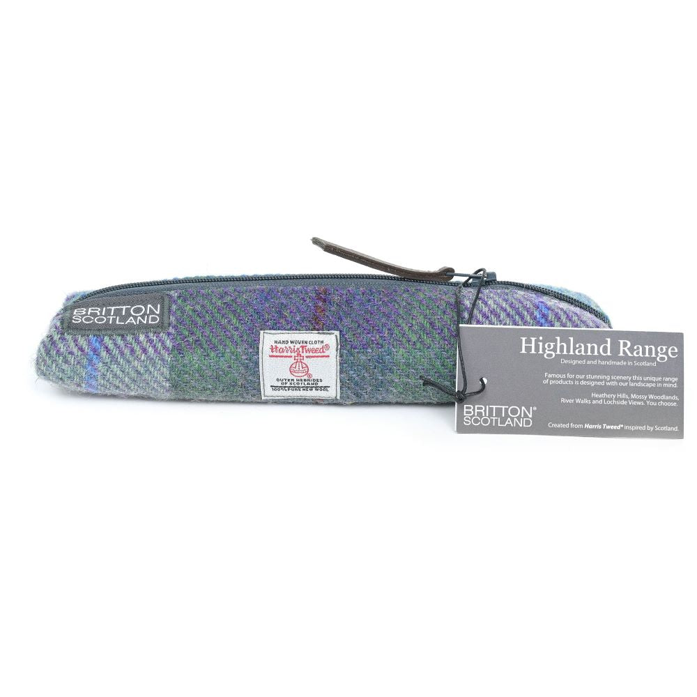 Trousse Fine Highland Range Plaid Bleu Vert Amy Britton