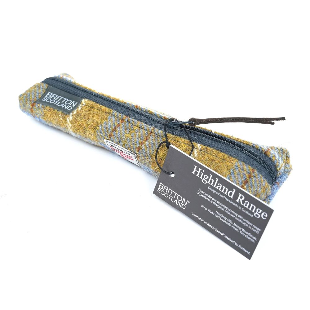 Trousse Fine Highland Range Plaid Jaune Moutarde Amy Britton