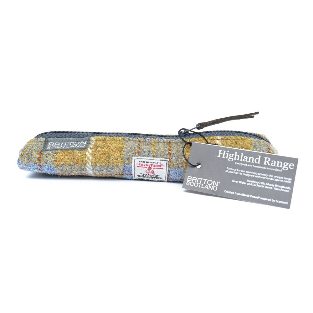Trousse Fine Highland Range Plaid Jaune Moutarde Amy Britton