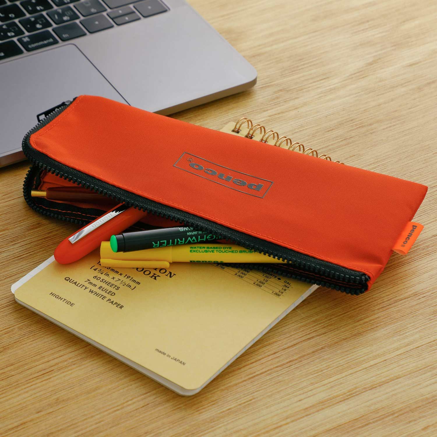 Trousse Plate à Fermeture Éclair Orange Penco