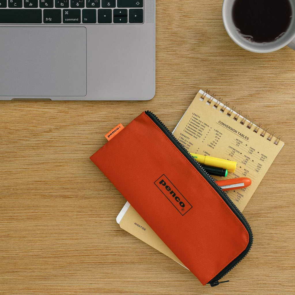 Trousse Plate à Fermeture Éclair Orange Penco