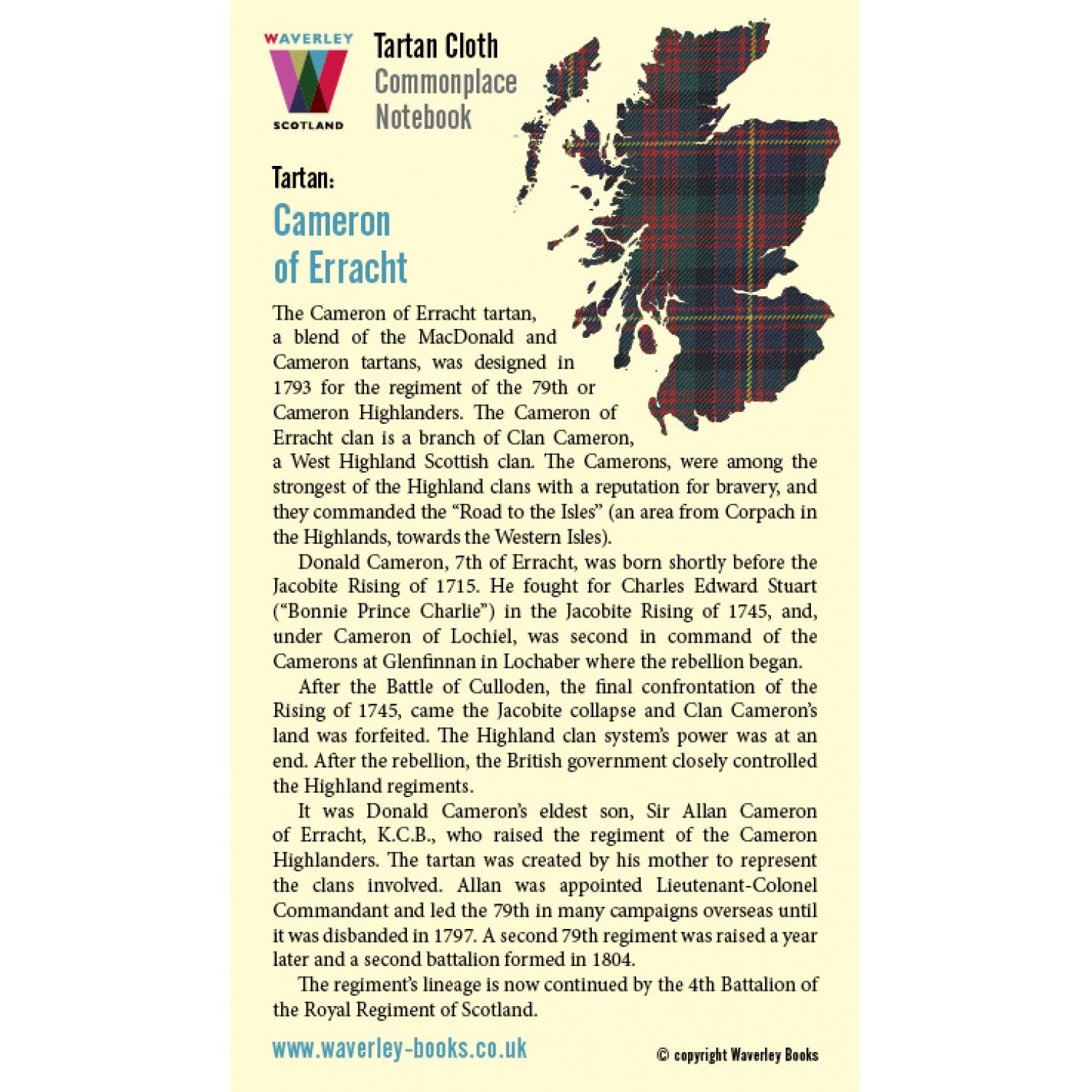 Carnet Poche Cameron of Erracht Waverley Scotland