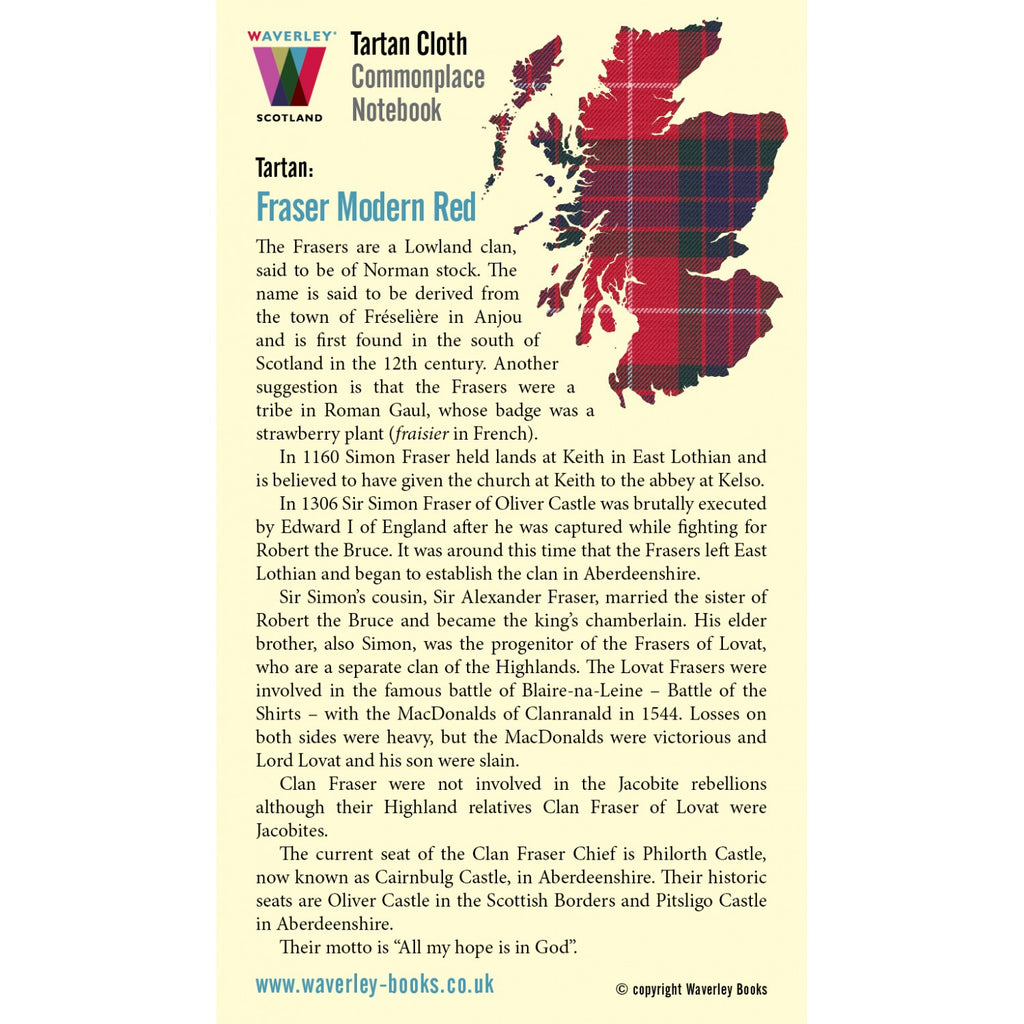 Carnet Poche Fraser Modern Red Waverley Scotland
