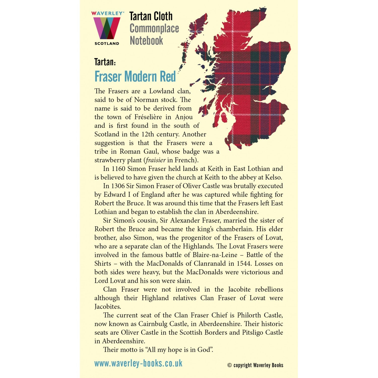 Carnet Poche Fraser Modern Red Waverley Scotland