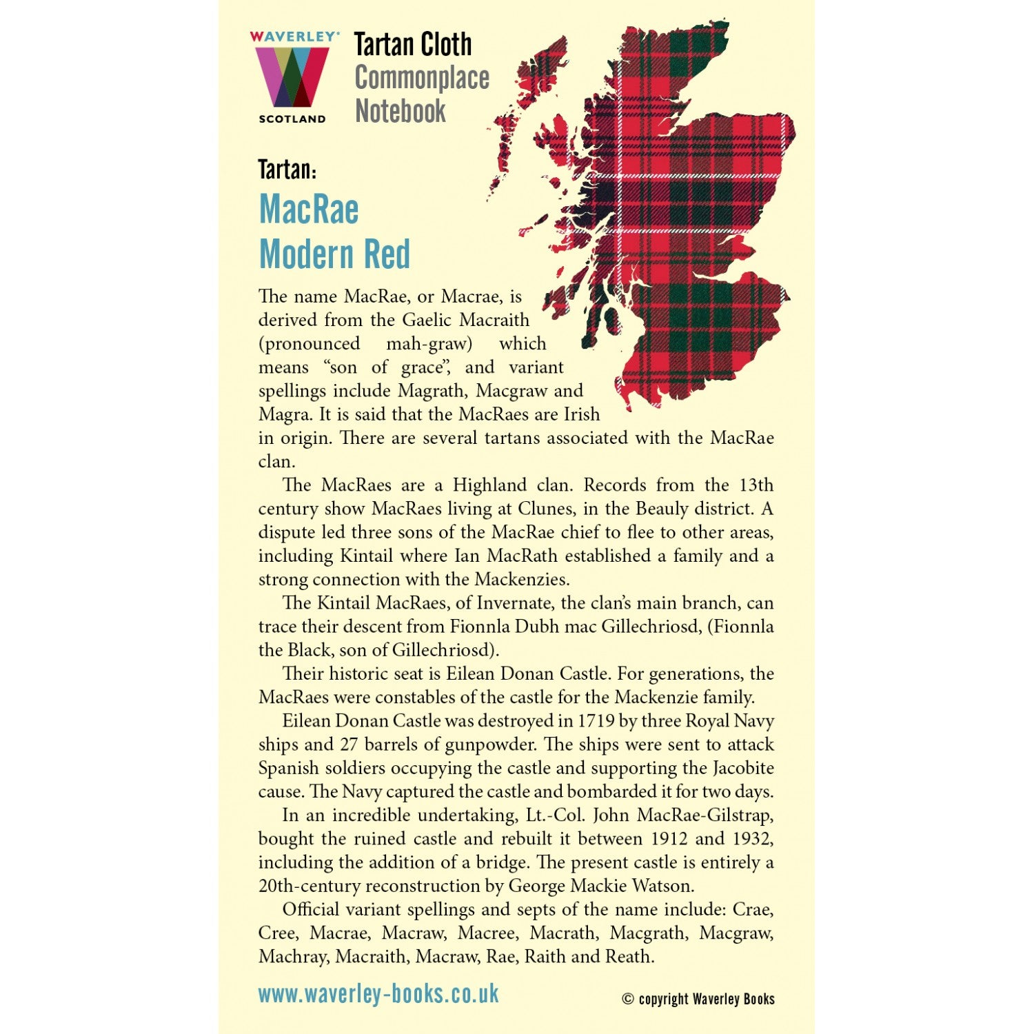 Carnet Large Macrae Modern Red Waverley Scotland