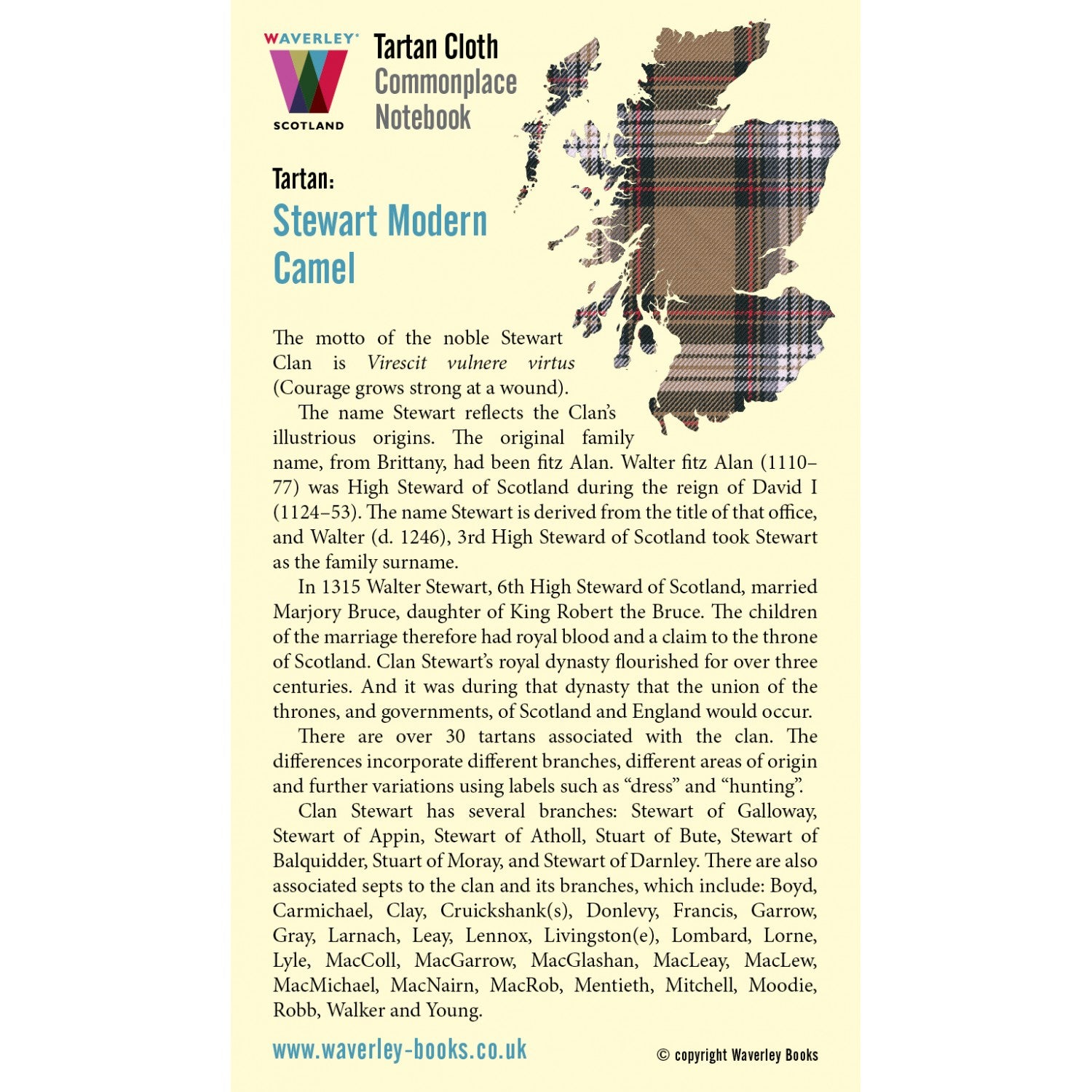 Carnet Poche Stewart Modern Camel Waverley Scotland