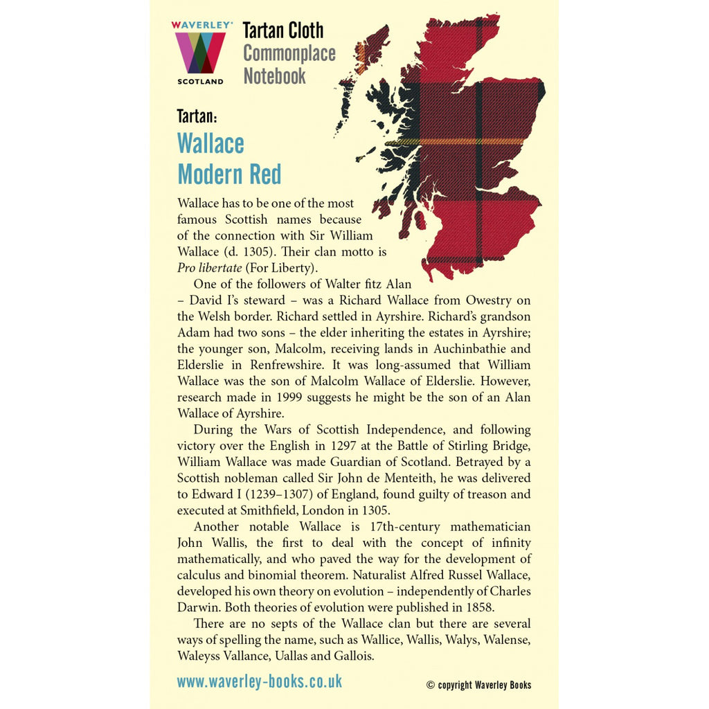 Carnet Poche Wallace Modern Red Waverley Scotland
