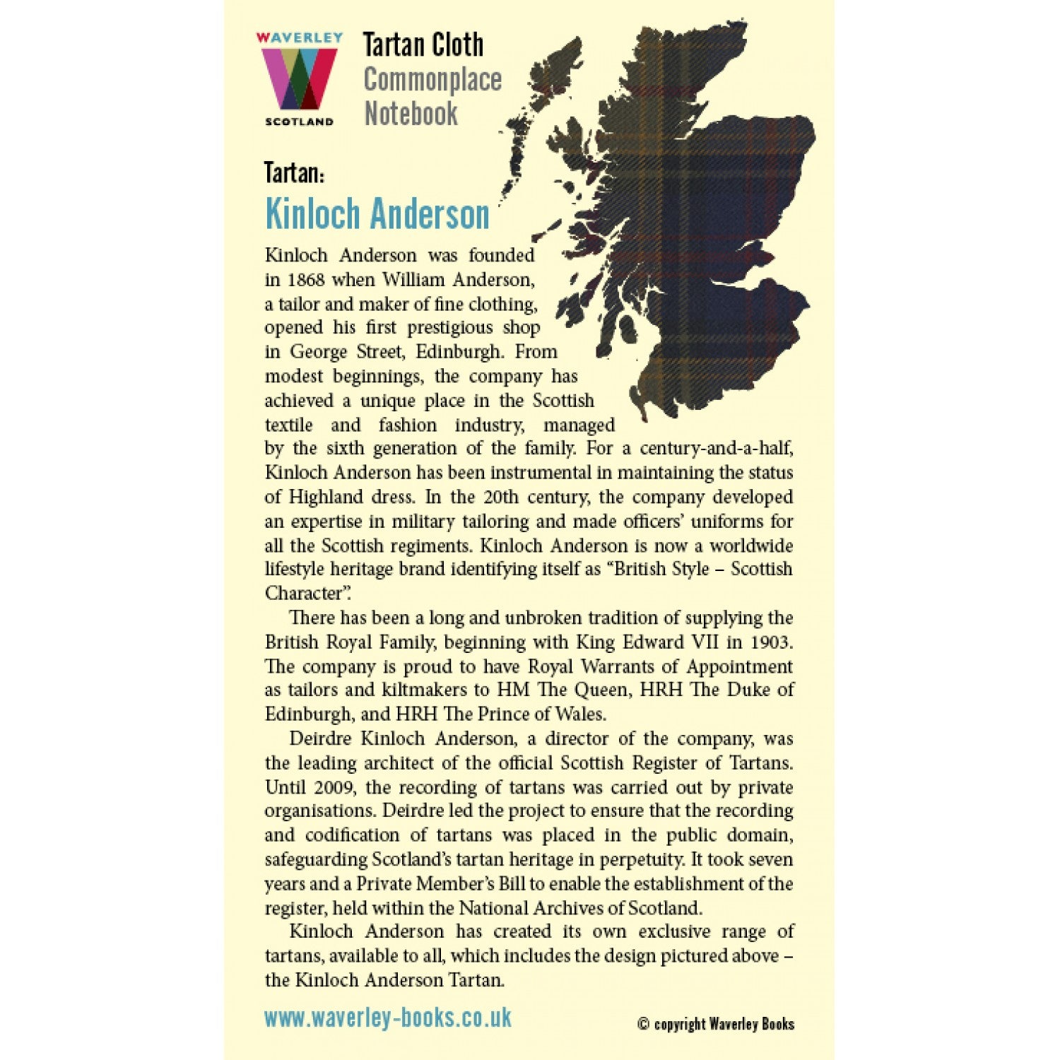 Carnet Poche Kinloch Anderson Waverley Scotland