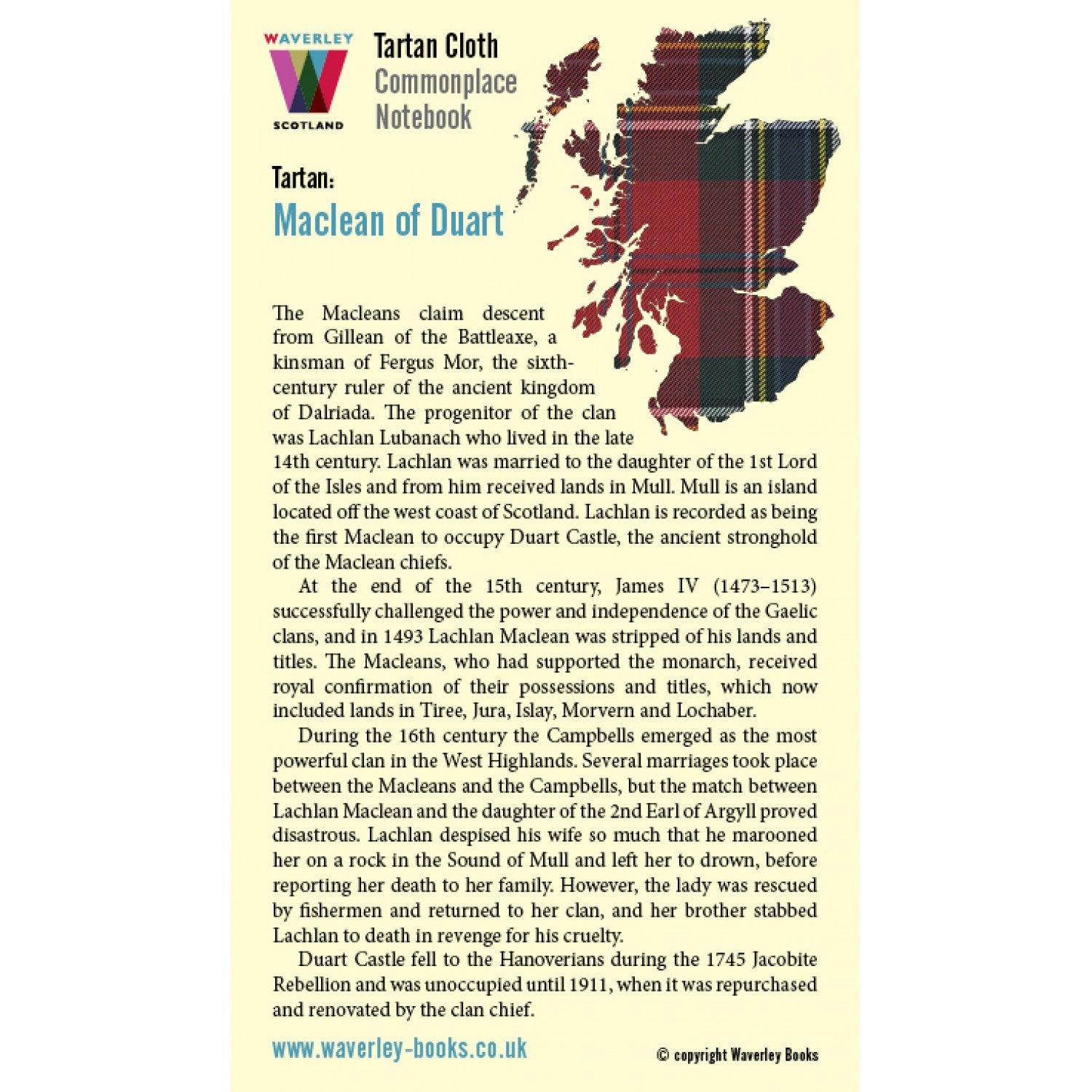 Carnet Poche Maclean of Duart Waverley Scotland