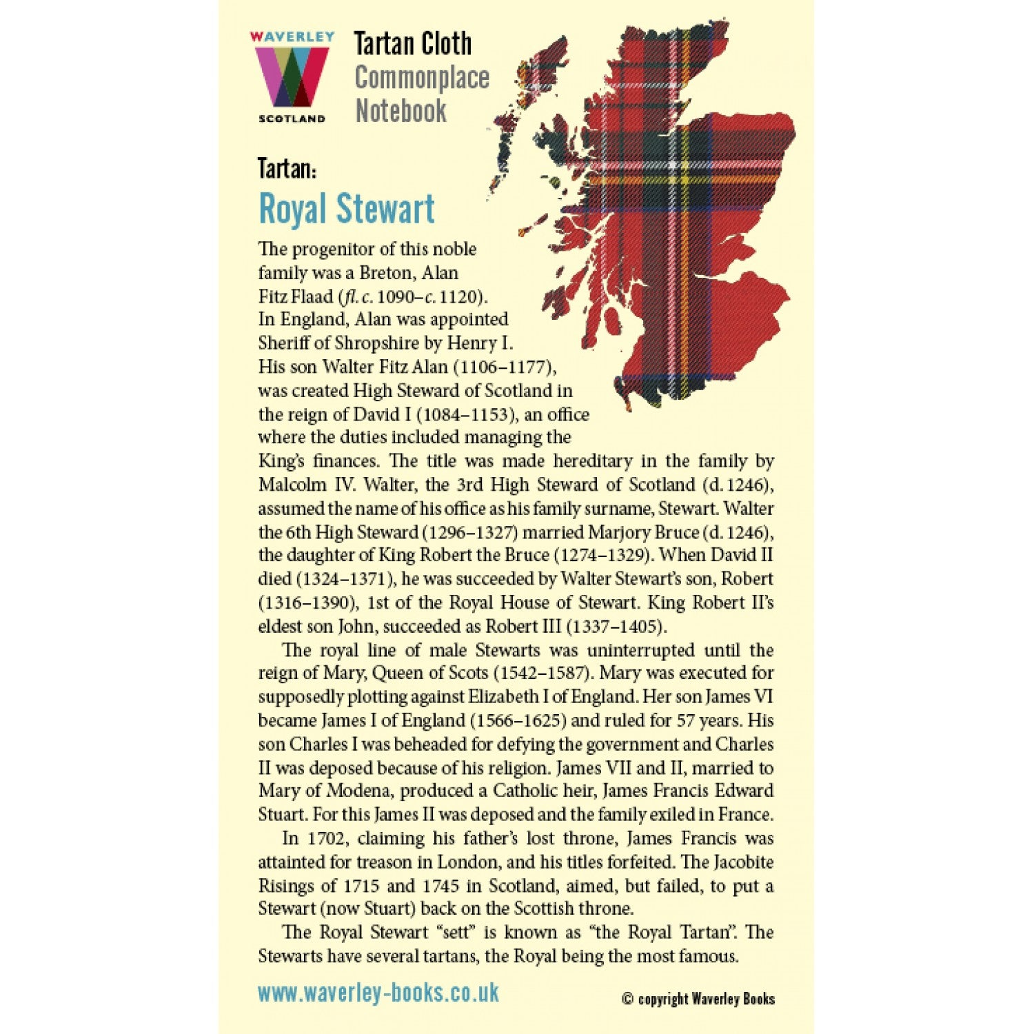 Carnet Poche Royal Stewart Waverley Scotland