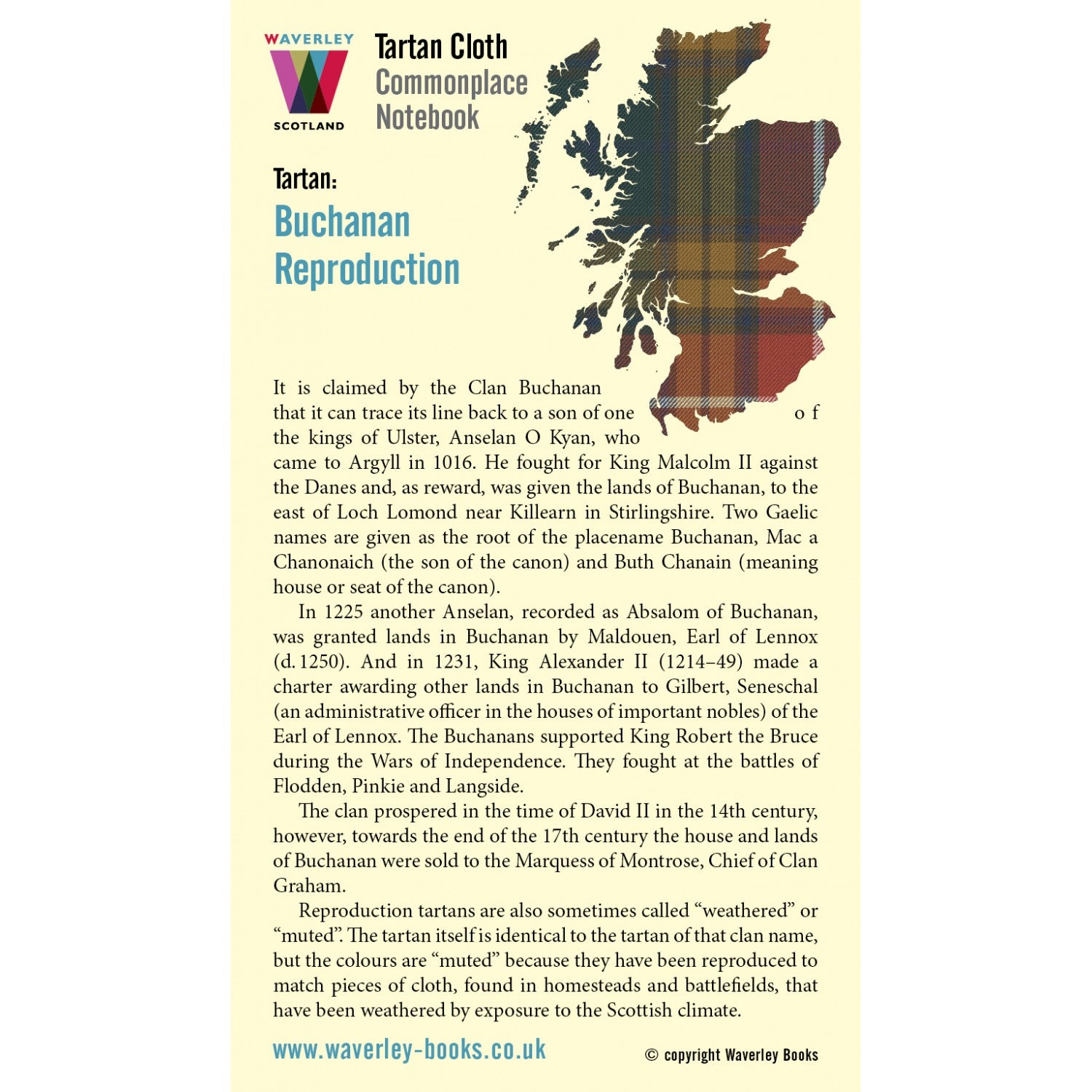 Carnet Poche Buchanan Reproduction Waverley Scotland