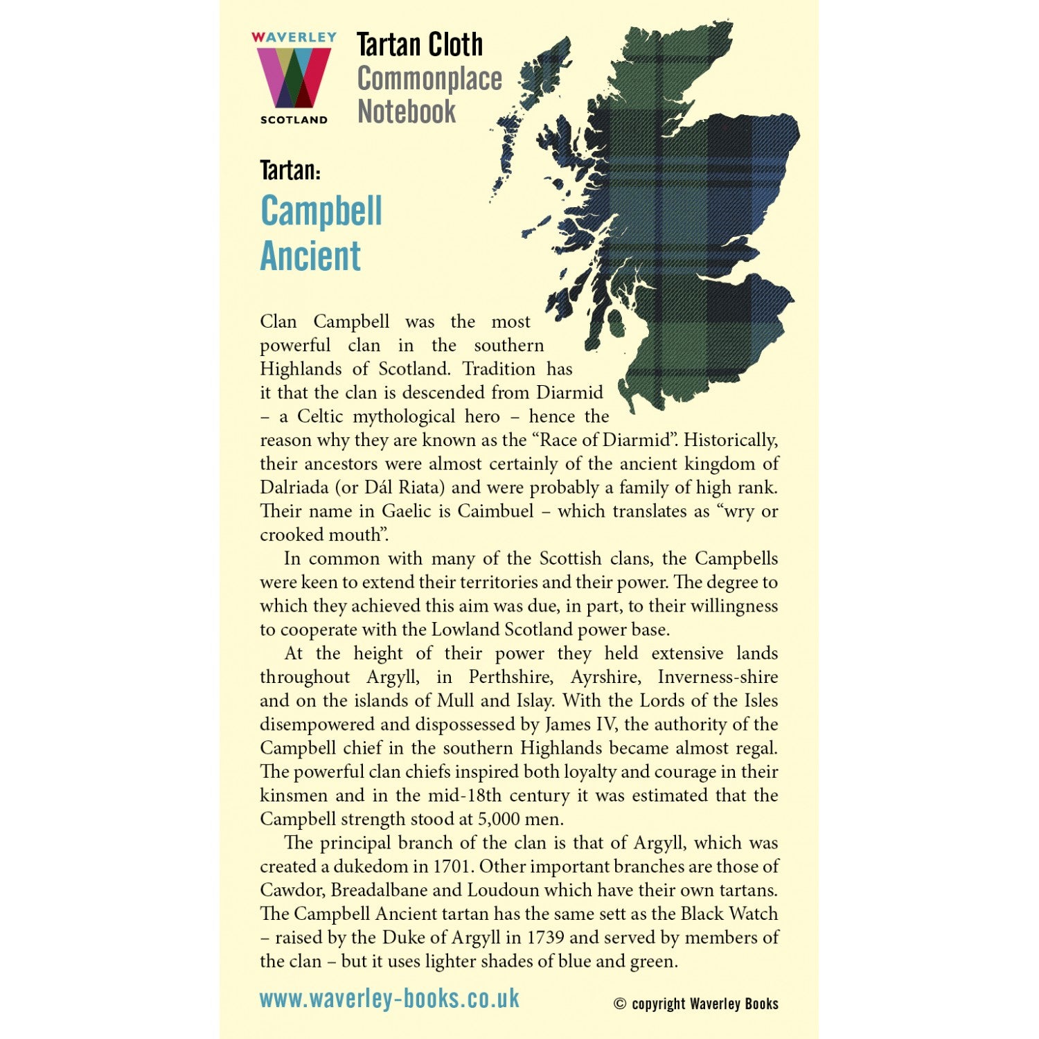 Carnet Poche Campbell Ancient Waverley Scotland