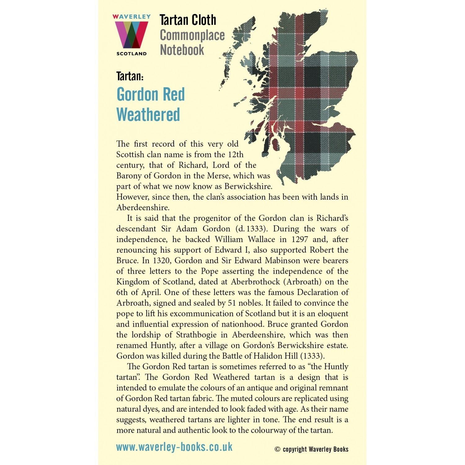 Carnet Poche Gordon Red Weathered Waverley Scotland