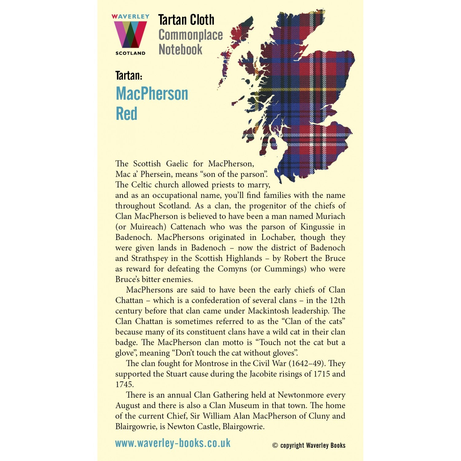 Carnet Poche MacPherson Red Waverley Scotland
