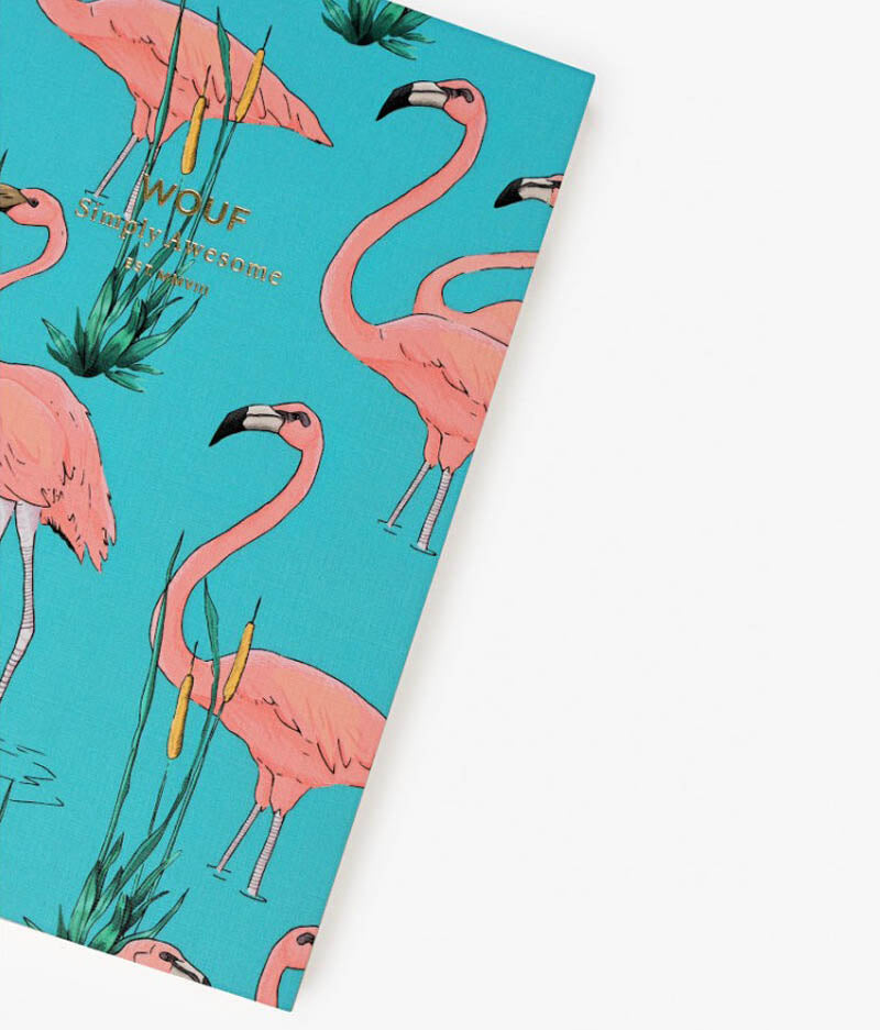 Carnet de Notes A6 Pink Flamingos Wouf
