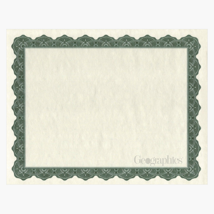 Geographics Optima Certificat de Récompense Vert