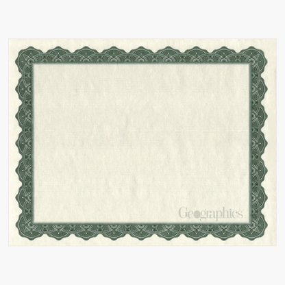 Geographics Optima Certificat de Récompense Vert