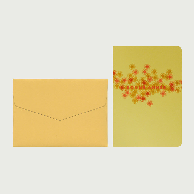 Carte de Voeux A6 Double Bonne Année Corail Le Typographe