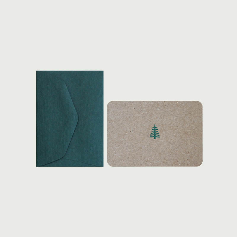 Mini-Carte de Voeux + Enveloppe Sapin Le Typographe