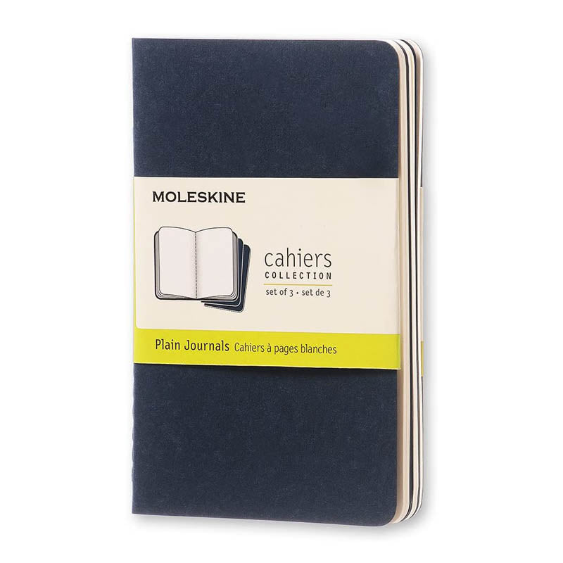 3 Cahiers Pages Blanches Bleu Marine Moleskine